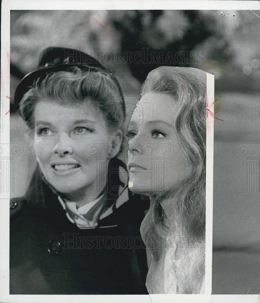 1967 Press Photo Katharine Hepburn & her niece Katharine Houghton - Historic Images