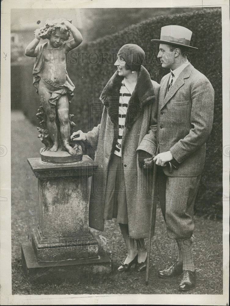 1929 Press Photo Crown Prince Olaf of Norway & Princess Martha of Sweden - Historic Images