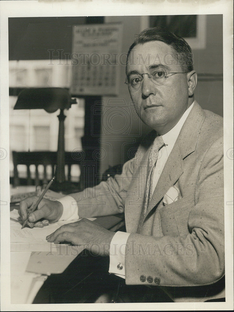 1933 Press Photo of A. L. McInerney of Illinois Free Employment Office - Historic Images