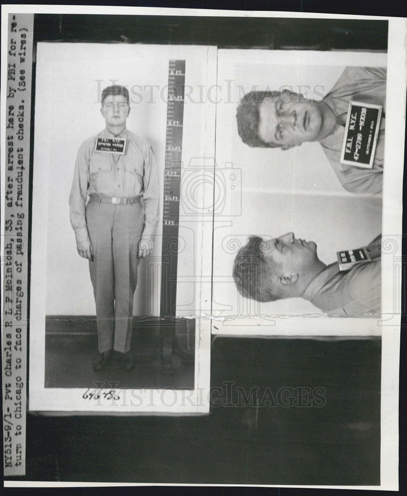 Press Photo Pvt Charles RLF McIntosh,arrested for check fraud - Historic Images