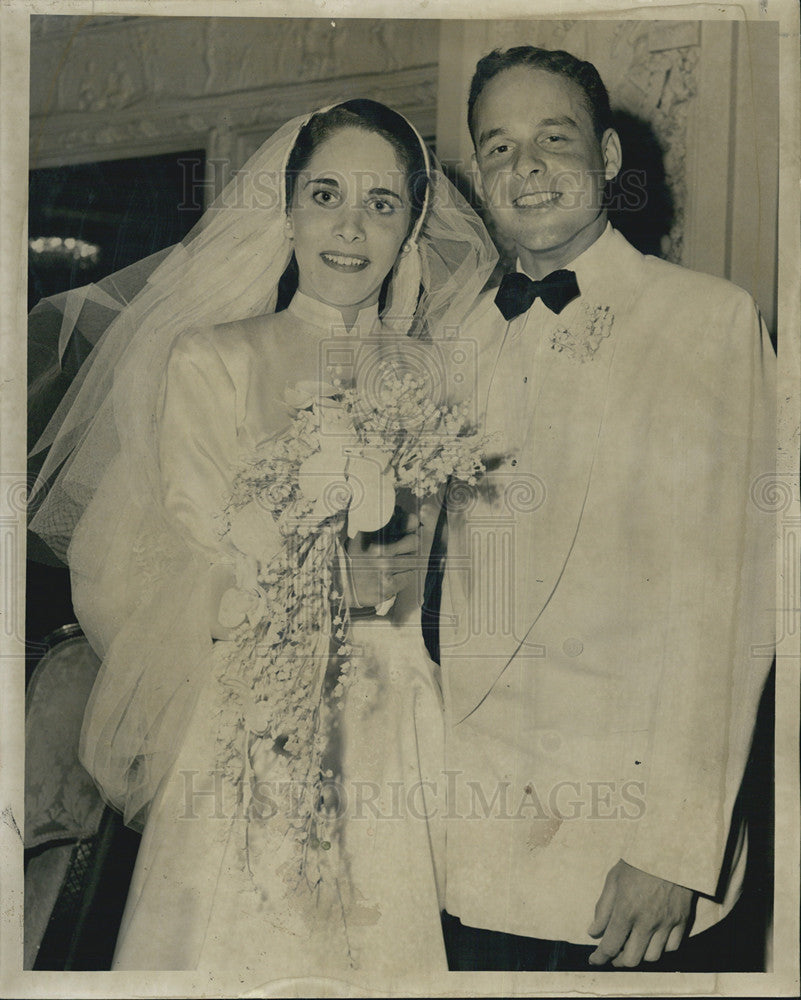 1950 Press Photo Jill Pfaelzer and Gardner Stern wedding - Historic Images