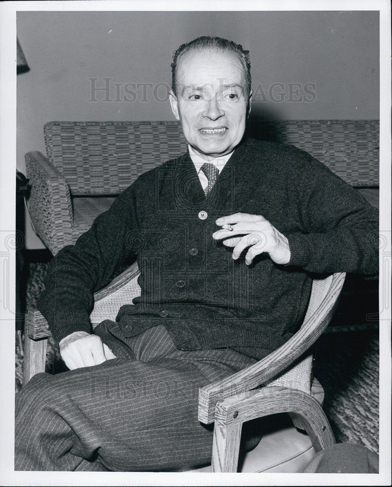 1957 Press Photo Andre Audoli, Marseille France Guest conductor for Detroit - Historic Images