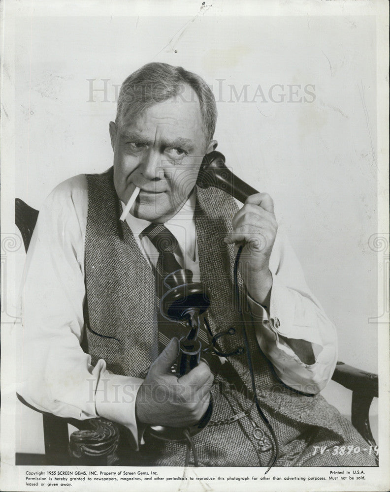 1955 Press Photo Thomas Mitchell on &quot;It Comes Up Money&quot; - Historic Images