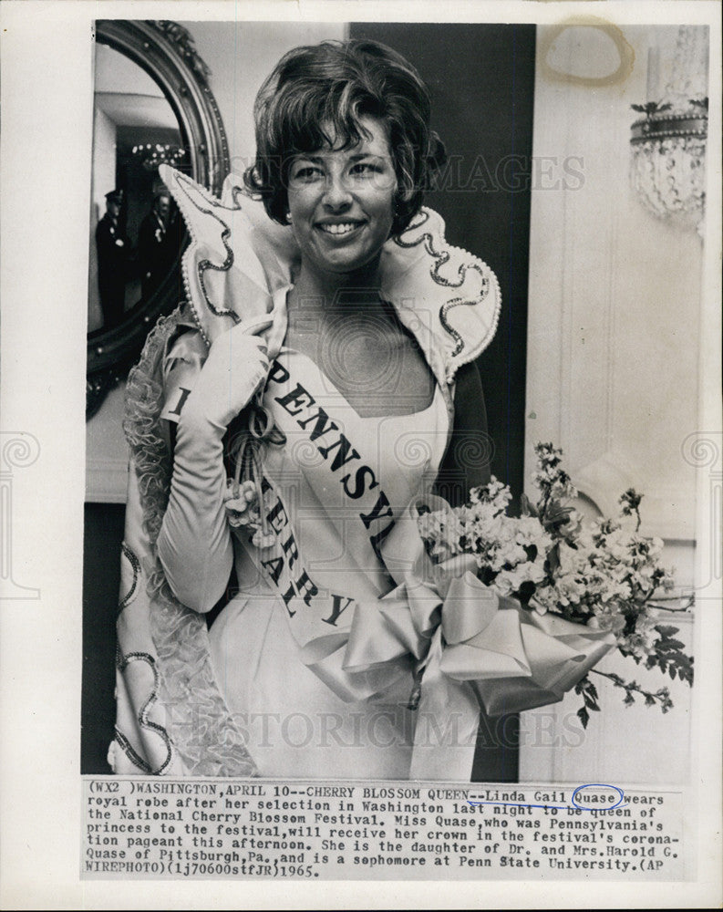 1965 Press Photo Linda Quase,Miss Cherry Blossom - Historic Images