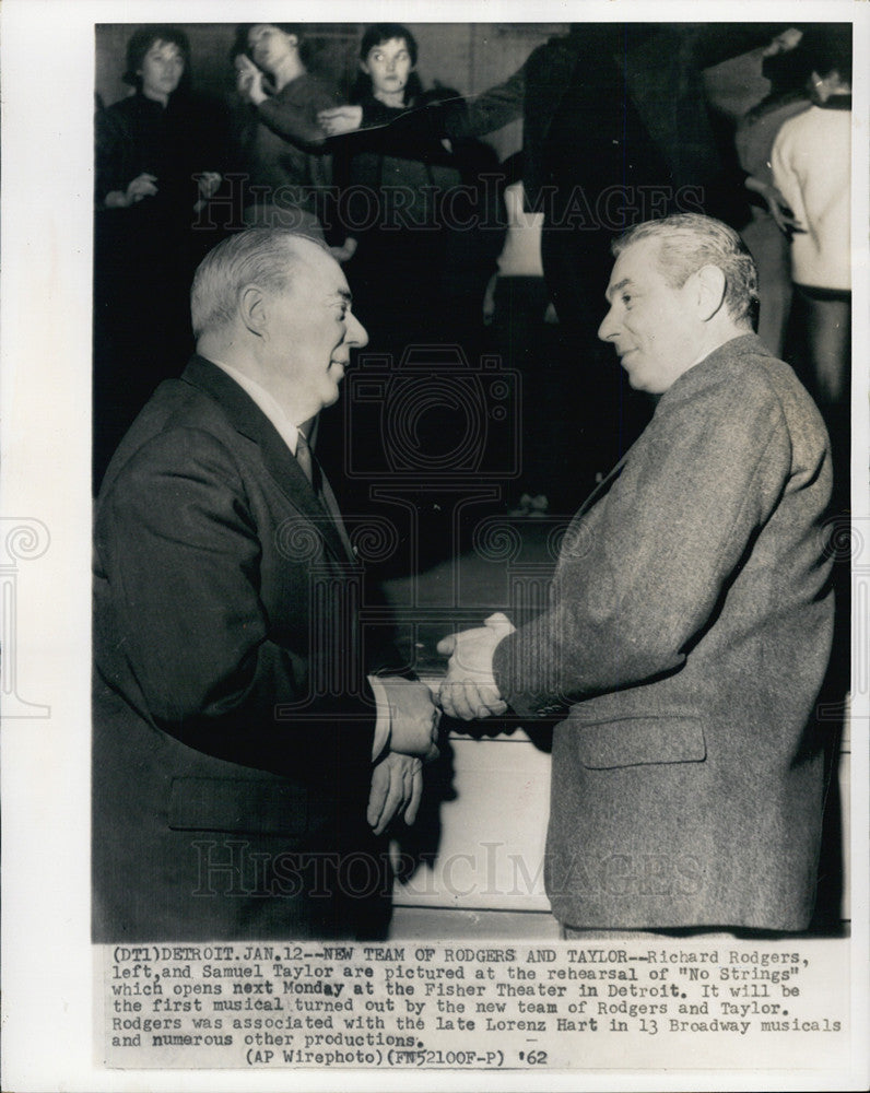 1962 Press Photo Composers Richard Rodgers &amp; Samuel Taylor - Historic Images