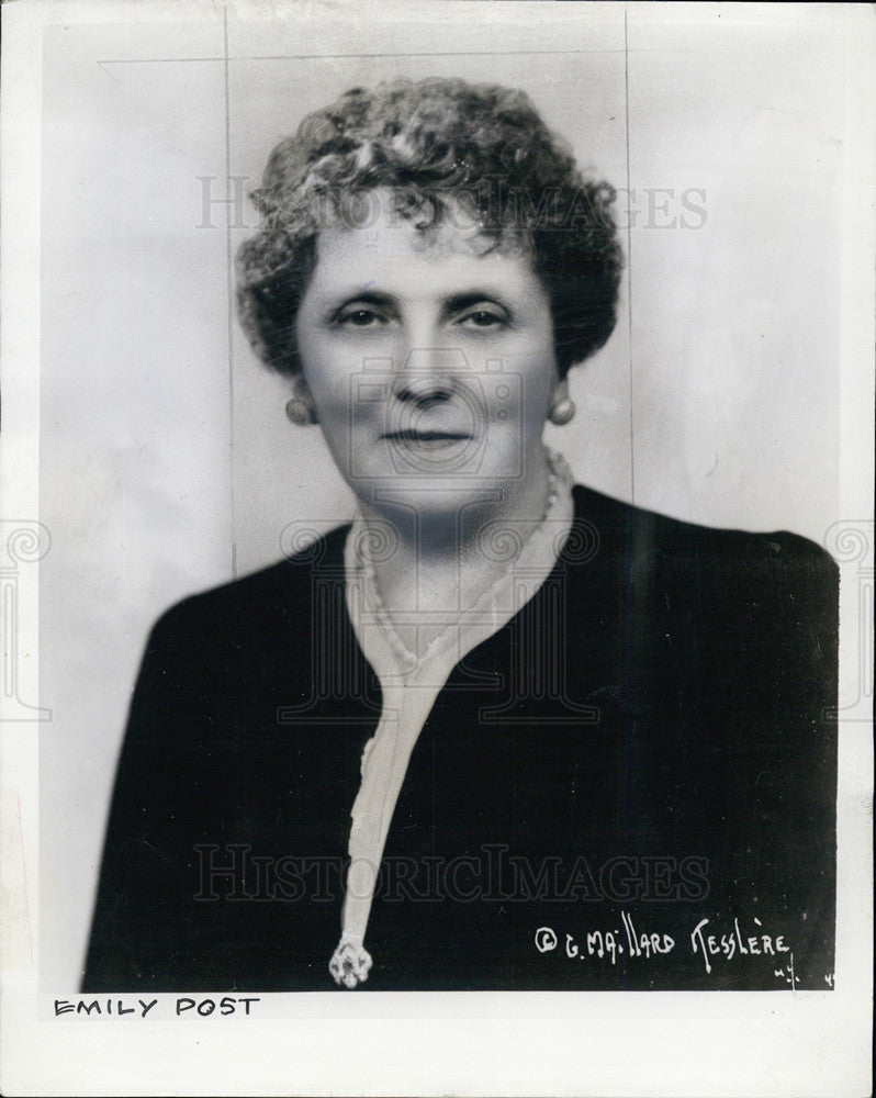 1950 Press Photo Emily Post Etiquette Writer - Historic Images