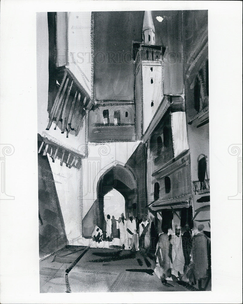 1955 Press Photo &quot;The Street Called Straight&quot; painting by Eliot O&#39;Hara - Historic Images