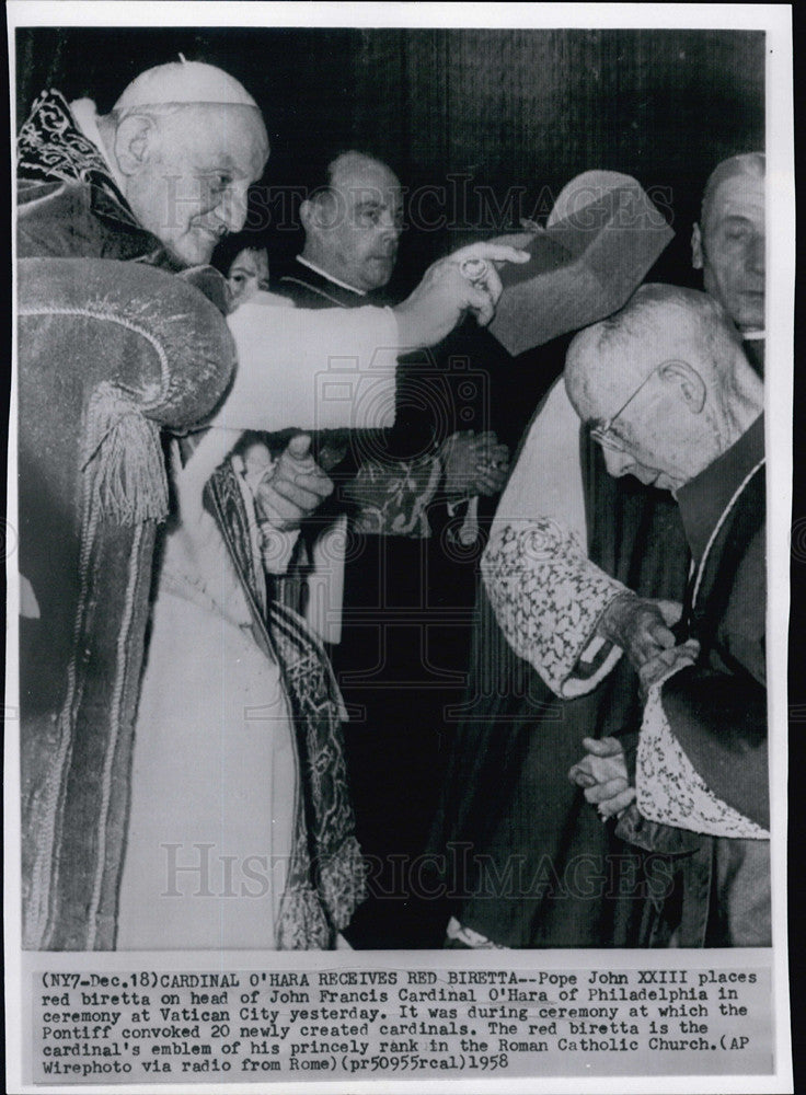 1958 Press &quot;John Francis becomes a Cardinal&quot; - Historic Images