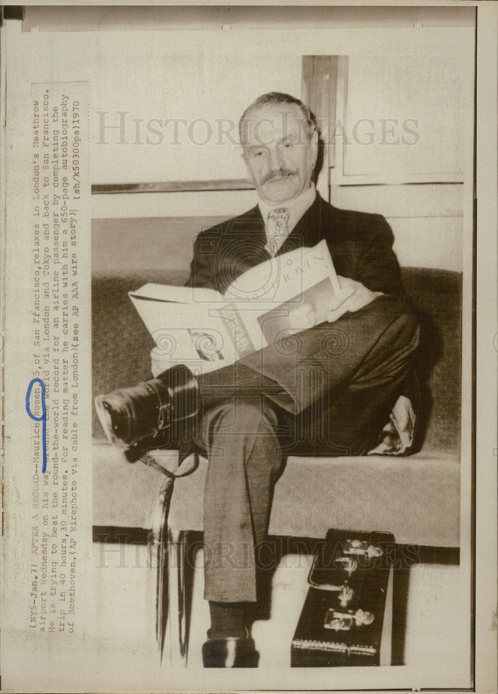 1970 Press Photo Maurice Rosen Londons Heathrow airport - Historic Images