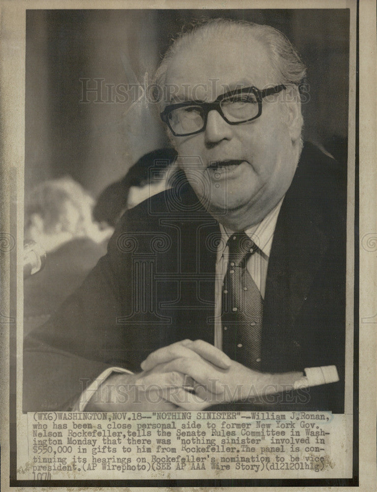 1974 Press Photo William J. Ronan new York Governor personal Aide - Historic Images