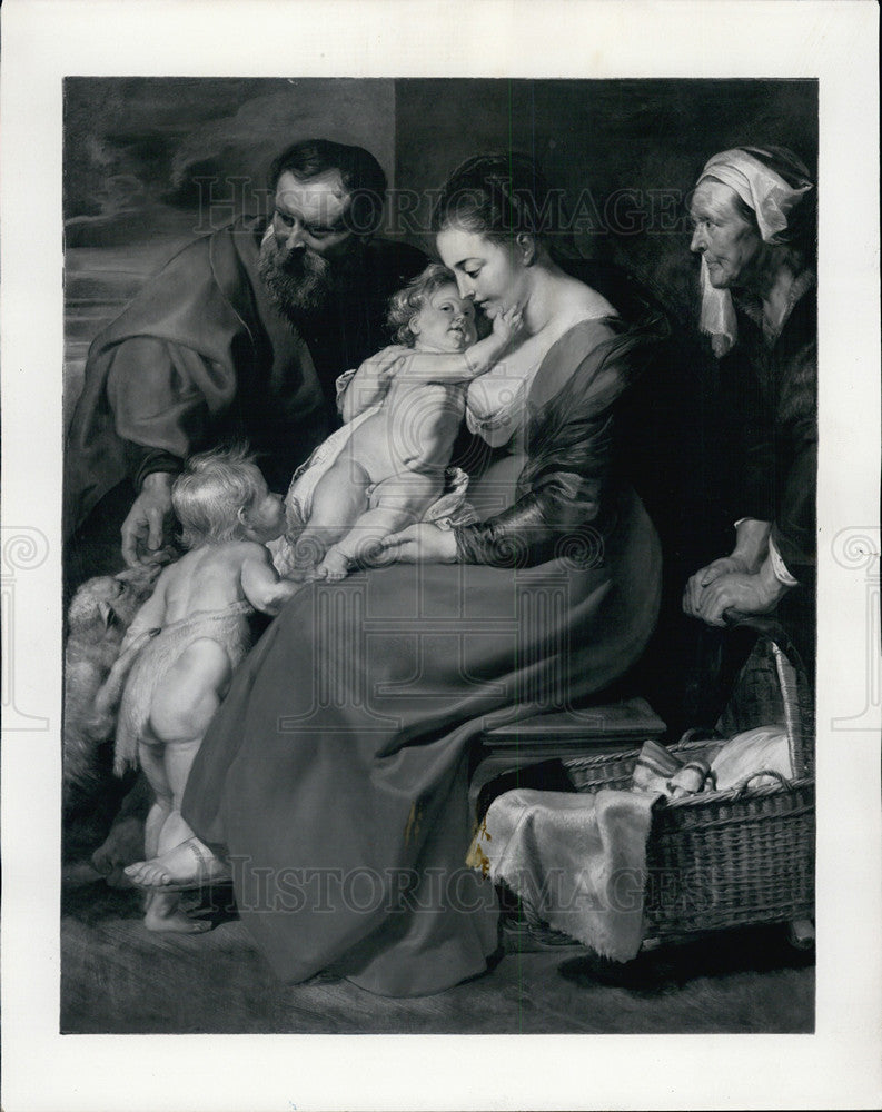 1967 Press Photo Holy Family w/ Infant St John &amp; Elizabeth painting by Rubens - Historic Images