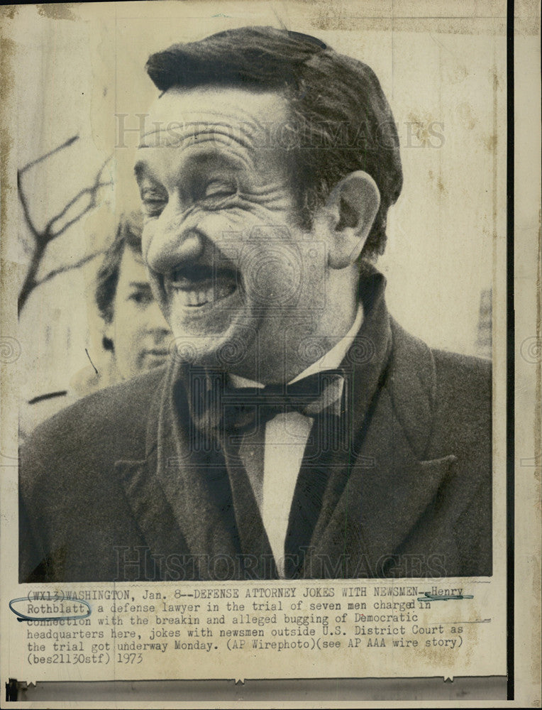 Henry Rothblatt ,defense lawyer for Watergate 1973 Vintage Press Photo