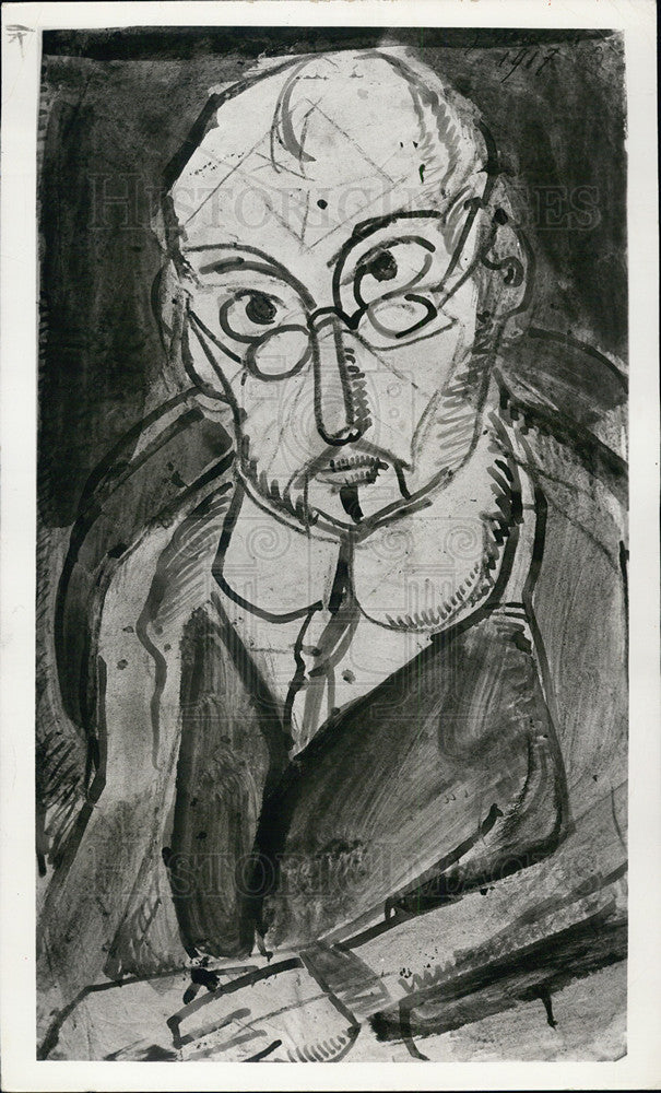 Press Photo of artist Georgas Rouault&#39;s &quot;Main with Spectacles&quot; - Historic Images