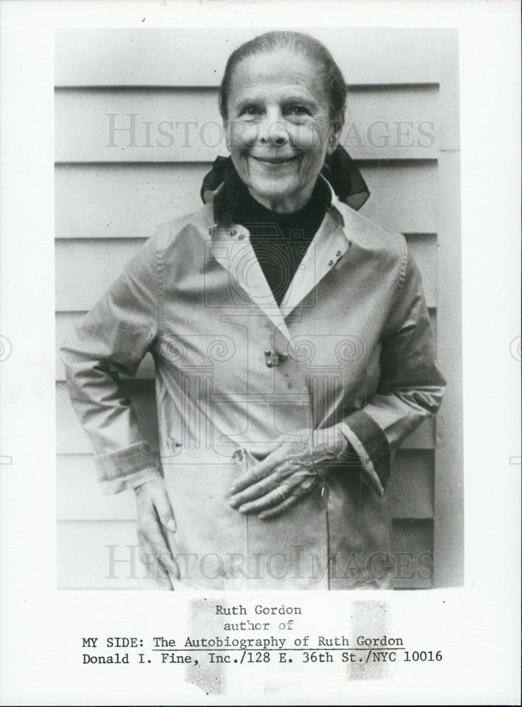 1986 Press Photo Ruth Gordon author of MY SIDE:The Autobiography of Ruth Gordon - Historic Images