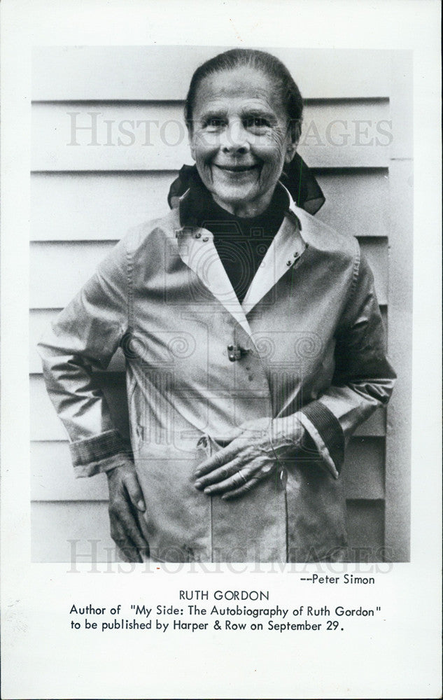 1985 Press Photo Ruth Gordon Author of My Side: The Autobiography of Ruth Gordon - Historic Images