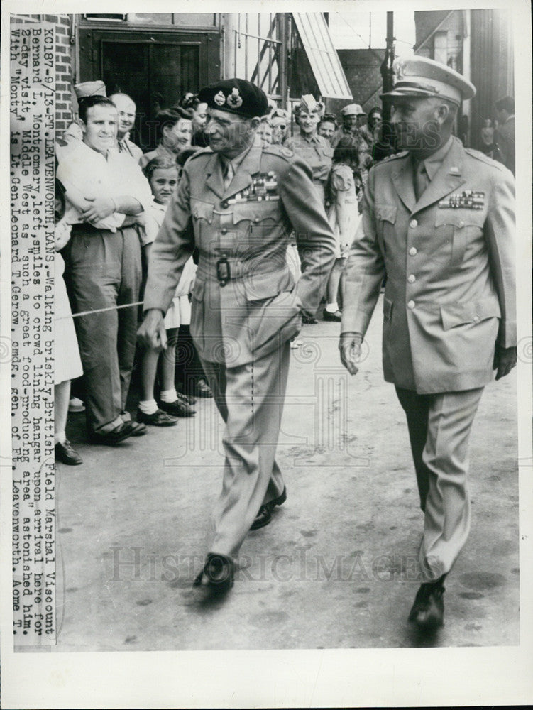 Press Photo British Field marshal Viscount Bernard L Montgomery in Kansas - Historic Images