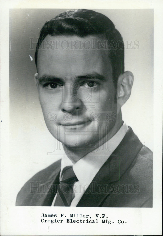 1971 Press Photo James F Miller,VP Cregier Electrical  Mfg Co - Historic Images