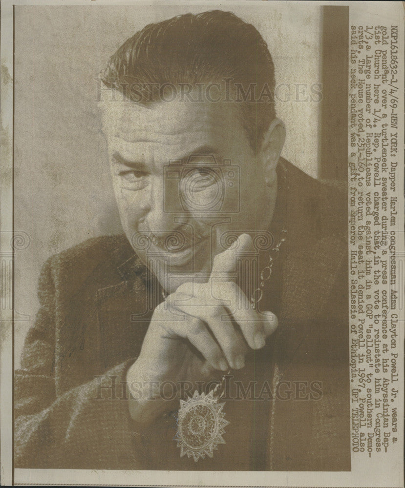 1969 Press Photo Rep. Adam Clayton Powell - Historic Images