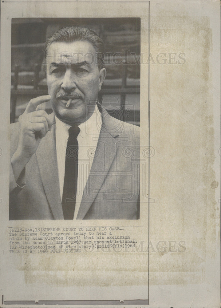 1968 Press Photo Congressman Adam Clayton Powell - Historic Images