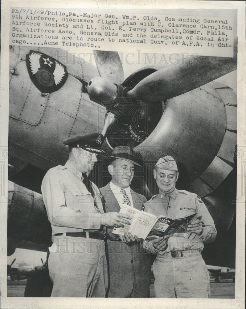 1949 Press Photo Major Gen. Wm. P. Plds commanding General 9th Airforce - Historic Images