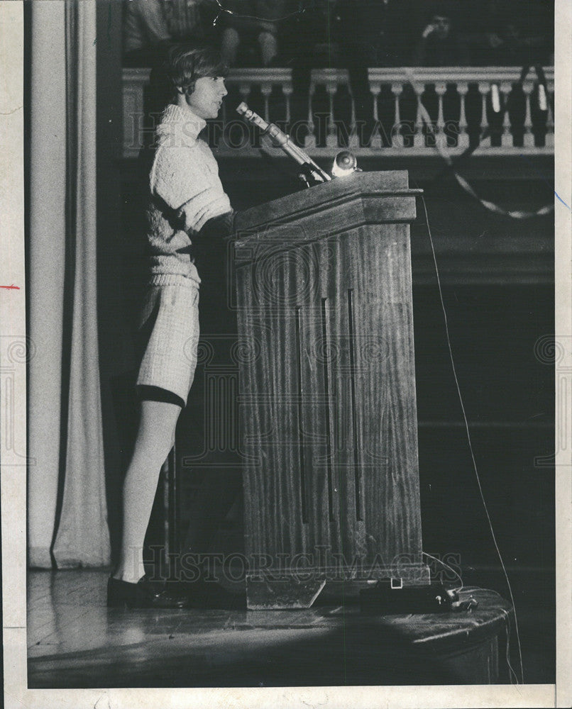 1969 Press Photo Melanie Lischer at Chicago State College Rally - Historic Images