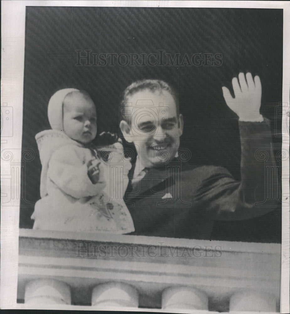 1958 Press Photo Prince Rainier and Princess Caroline - Historic Images