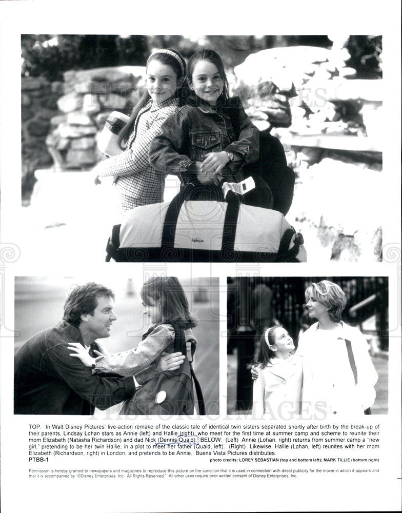 Press Photo Dennis Quaid, Lindsay Lohan,& Natasha Richardson - Historic Images