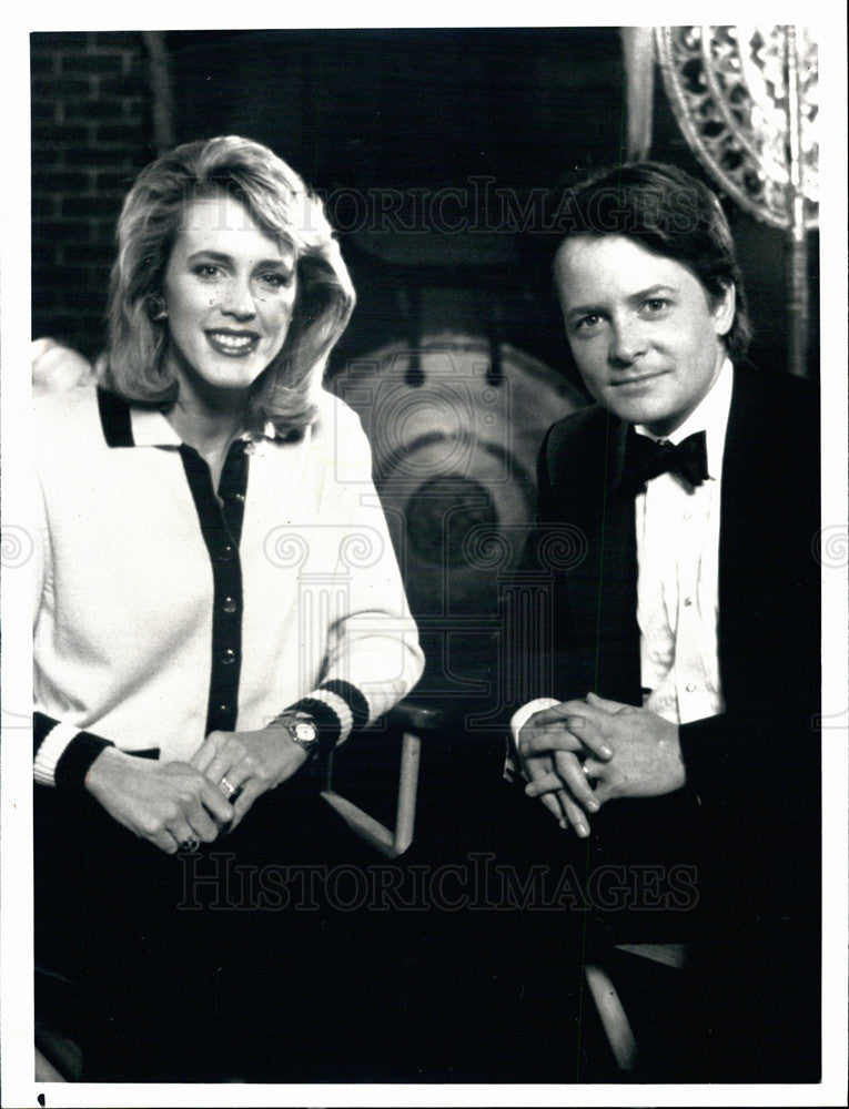 1990 Press Photo News anchor Deborah Norville & actor Michael J Fox - Historic Images