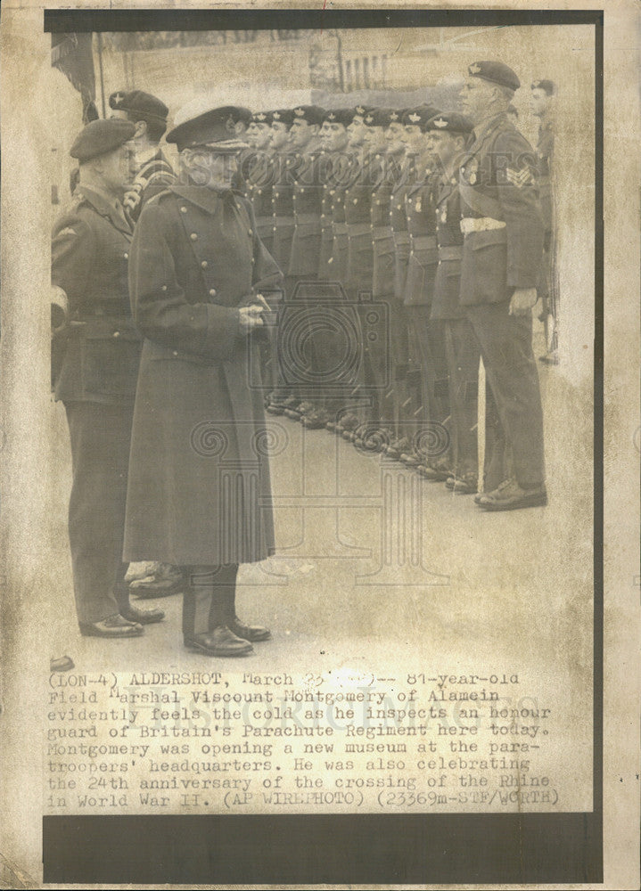 1969 Press Photo British Field Marshal Viscount Montgomery Britain Parachute - Historic Images