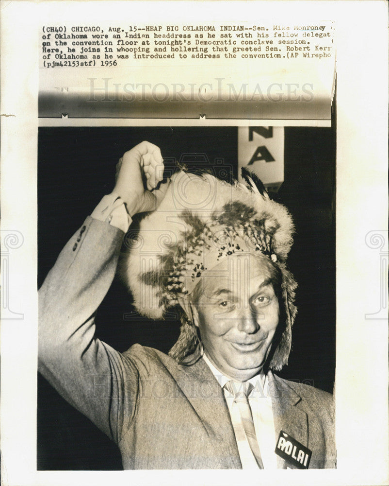 1956 Press Photo Senator Mike Monroney - Historic Images