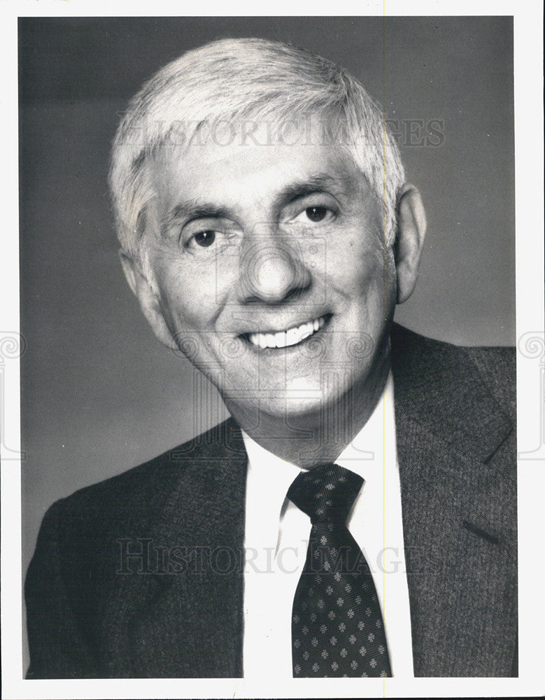 1987 Press Photo Pictured is producer Aaron Spelling. - Historic Images