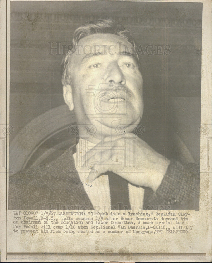 1967 Press Photo Rep. Adam Clayton Powell,American politician and pastor. - Historic Images