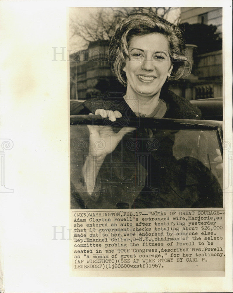 1967 Press Photo Adam Clayton Powell D-NY 3rd Wife Yvette - Historic Images