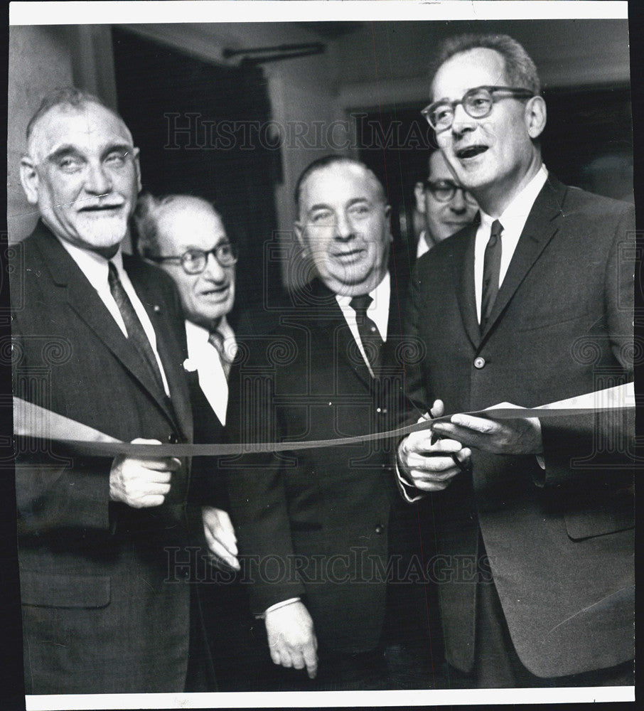 1962 Press Photo Jacob Potofsky, Mayor Daley at ribbon cutting ceremony - Historic Images