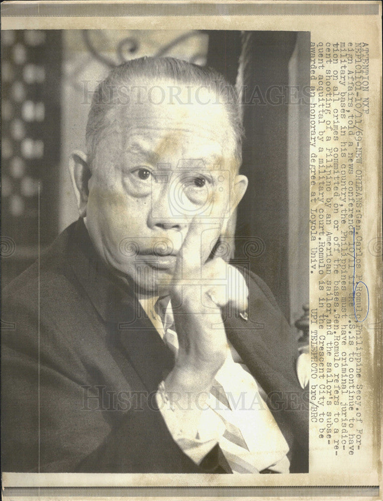 Gen Carlos P Romulo Philippine Sec Of Foreign Affairs 1969 Vintage Gen carlos p romulo philippine sec of foreign affairs 1969 vintage