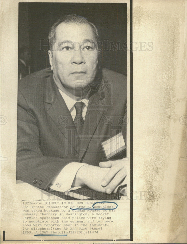 1969 Press Photo Philippine Ambassador Eduardo Z. Romualdez - Historic Images