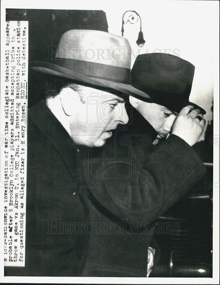 Press Photo Henry Rosen Fixer for 5 Brooklyn College Basketball Players Bribe - Historic Images