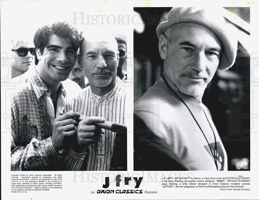 1996 Press Photo Bryan Batt &amp; Patrick Stewart in &quot;Jeffrey&quot; - Historic Images