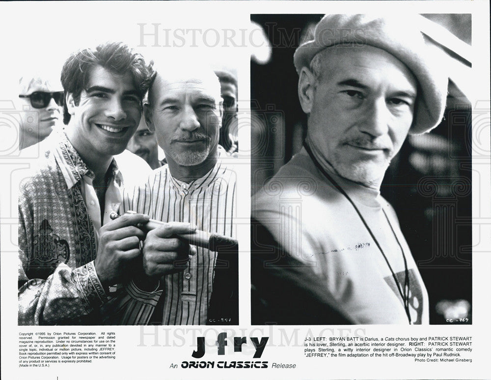 1996 Press Photo Patrick Stewart &amp; Bryan Batt in &quot;Jeffrey&quot; - Historic Images