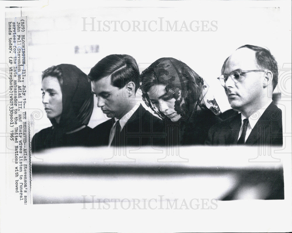 1965 Press Photo Adlai Stevenson&#39;s sons John and Adlai III, and their wives - Historic Images