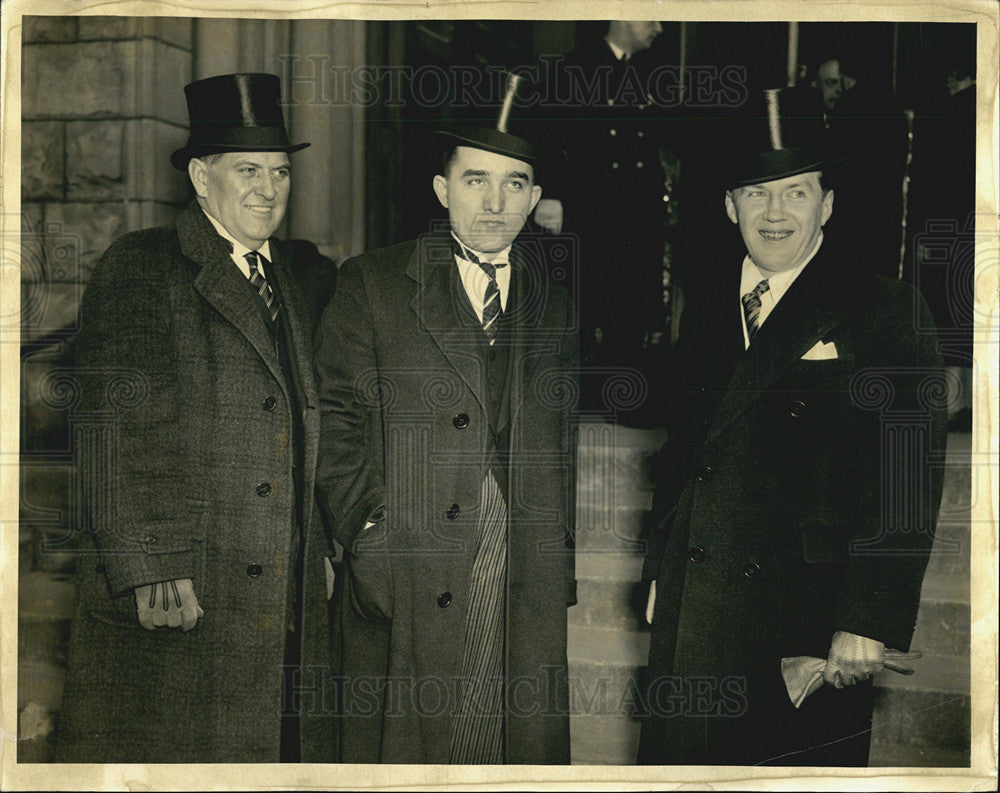 1940 Press Photo Lt Gov john Stelle,Rep Ben Adamowski &amp; State Auditor Ed Barrett - Historic Images