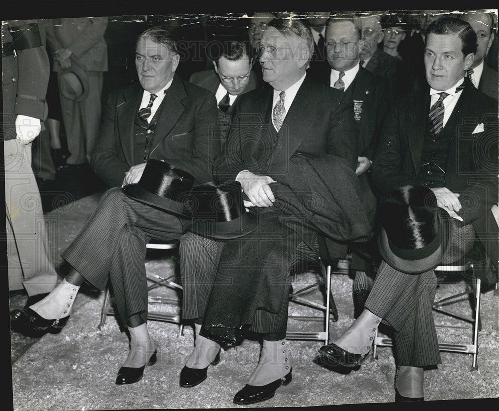 1940 Press Photo Gov Horner funeral,John Stelle Ed Hughes &amp; Ed Barrett - Historic Images