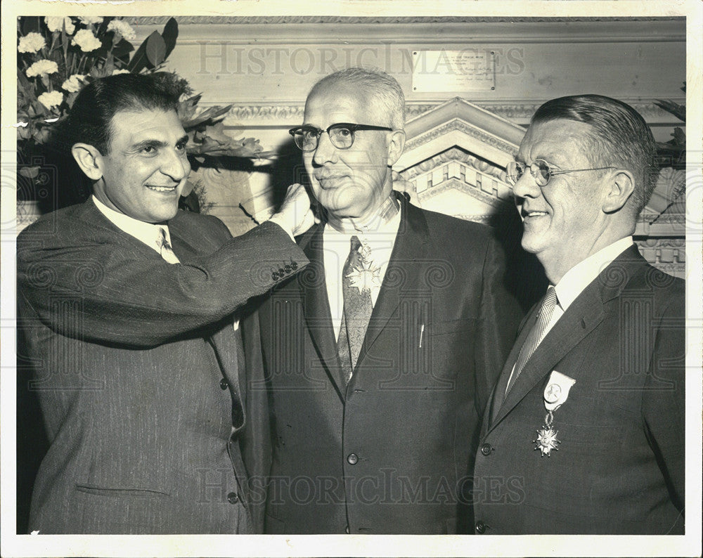 1961 Press Photo Dr Ardeshir Zahedi,Iran Amb &amp; Paul W Goodrich &amp; Vilas Johnson - Historic Images