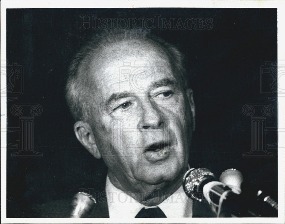 1988 Press Photo Yitzhak Rabin Israels Minister of Defense - Historic Images