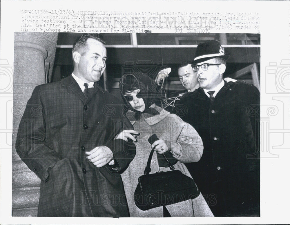 1963 Press Photo Mrs jaqueline Olesen  to testify at murder trial - Historic Images