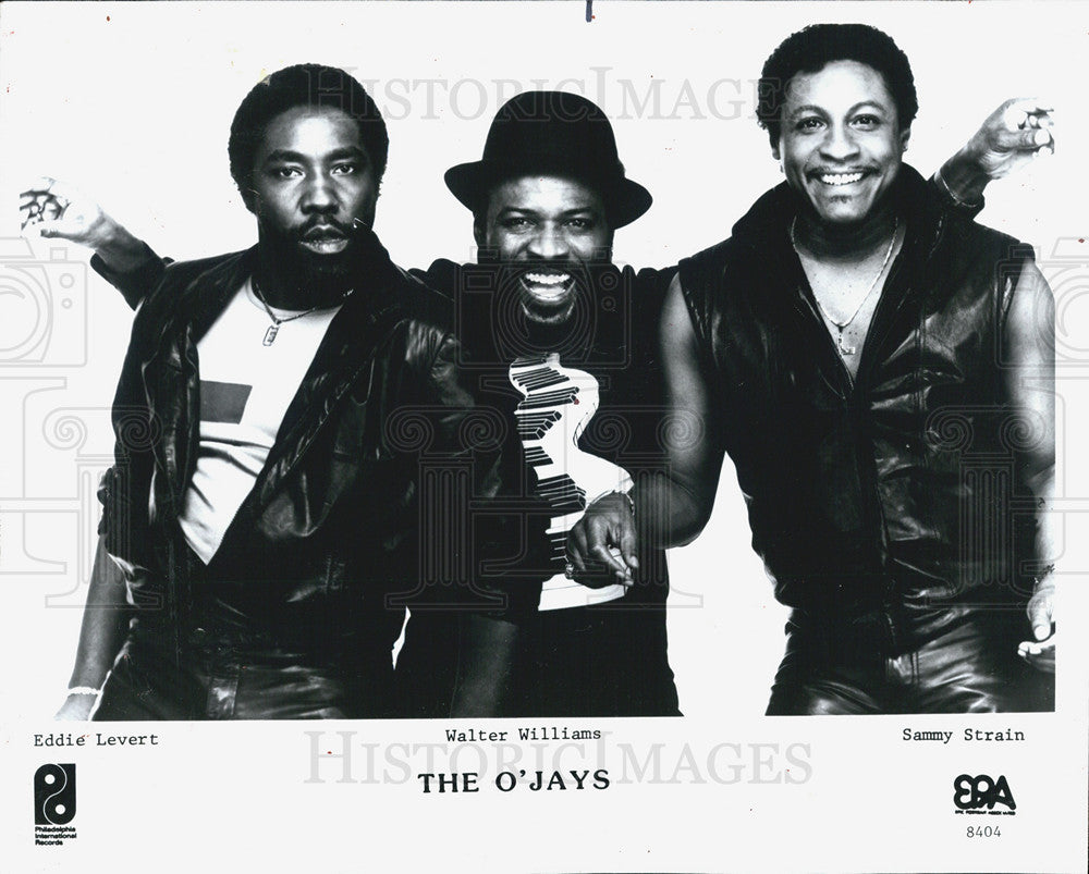 1985 Press Photo The O&#39;Jays band,Eddie Levert,Walter Williams,Sammy Strain - Historic Images