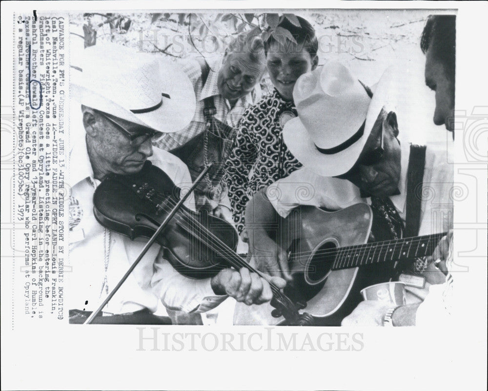 1973 Press Photo Louis Franklin/Fiddler /Opryland/Oswald Franklin/Carl Hopkins - Historic Images