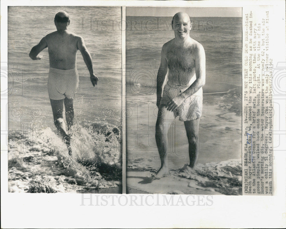 1962 Press Photo Miami Beach Mayor Kenneth Oka - Historic Images