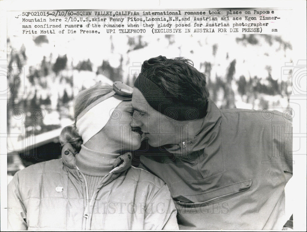 1950 Press Photo US Skier Penny Pitou Egon Zimmerman - Historic Images