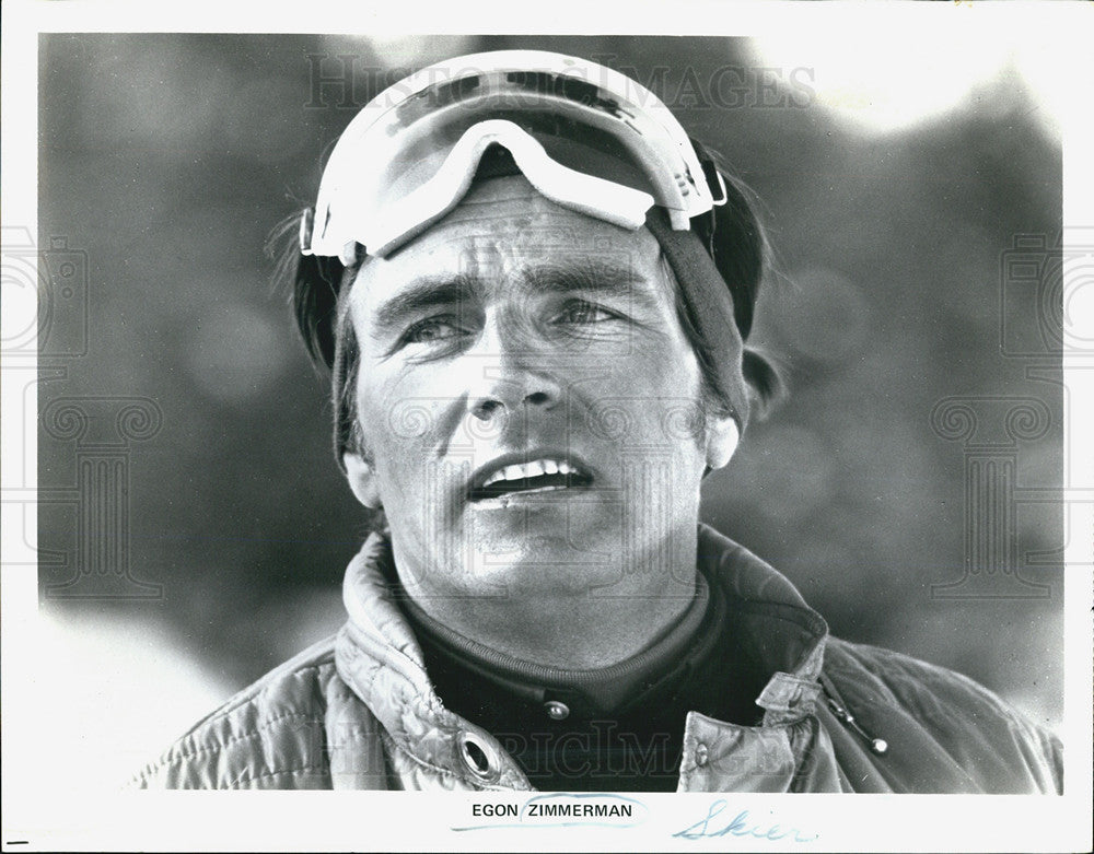 1971 Press Photo Alpine Skier Egon Zimmerman Wearing Ski Goggles - Historic Images